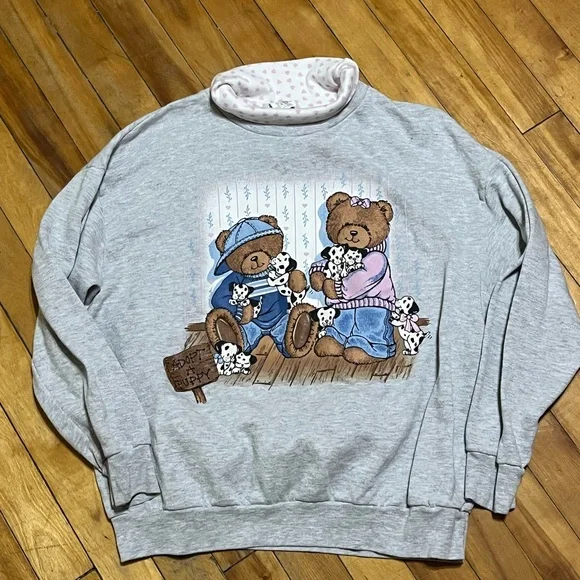 Vintage Gray Teddy Bear Sweatshirt - Picture 1 of 1